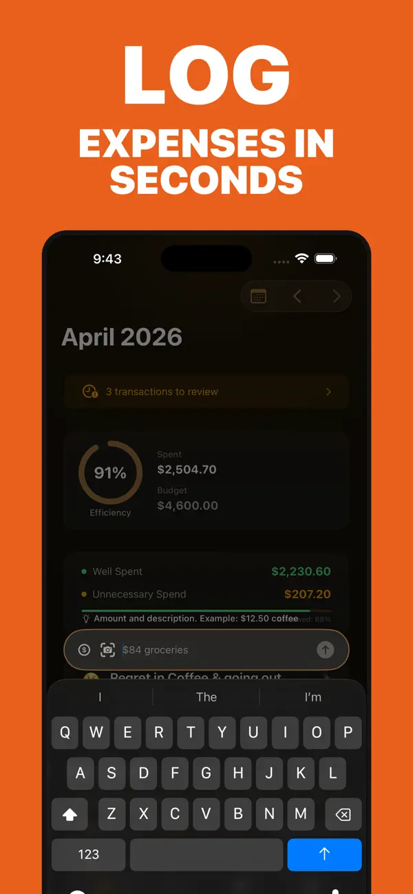 Cifro lets someone log an expense in seconds
